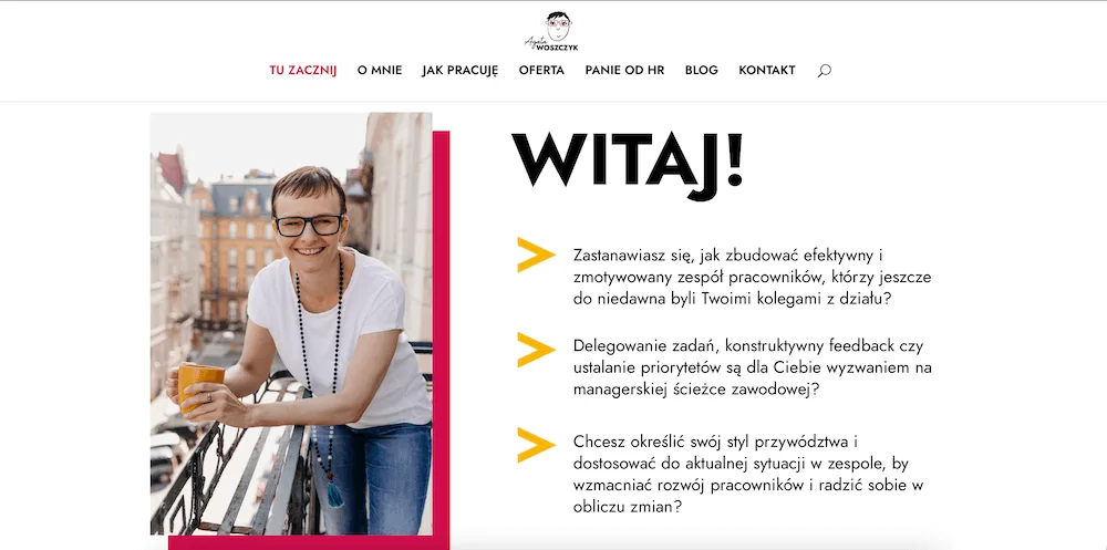Teksty na stronę internetową specjalistki od HR