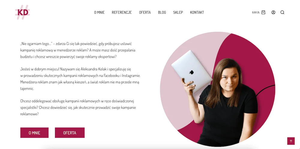 Teksty na stronę internetową Kolakdesigner